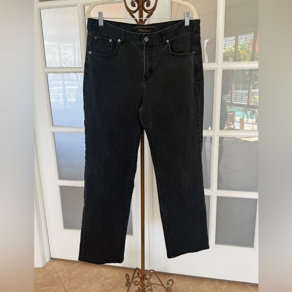 Lauren Jeans Co Ralph Lauren Black Modern Slim Jeans Size 14